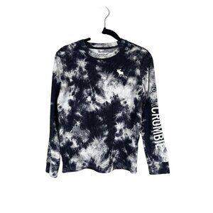 Abercrombie Tie Dye Top 9 Black Preppy Classic Soft Retro Comfy Basic Sporty